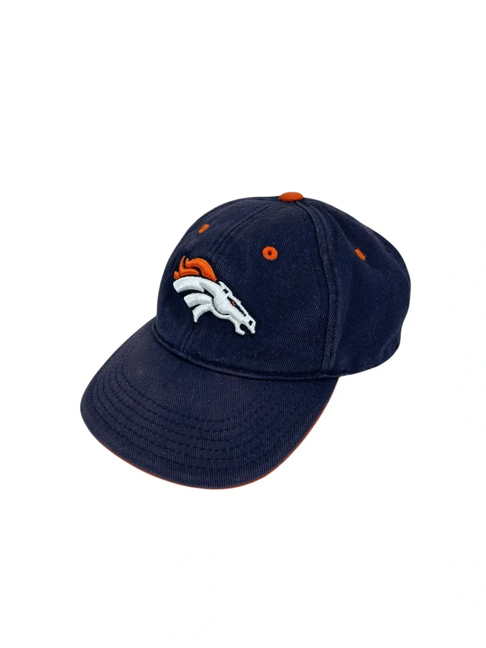 Denver Broncos NFL Team Apparel Youth Kids Adjustable Hat Navy Orange Retro